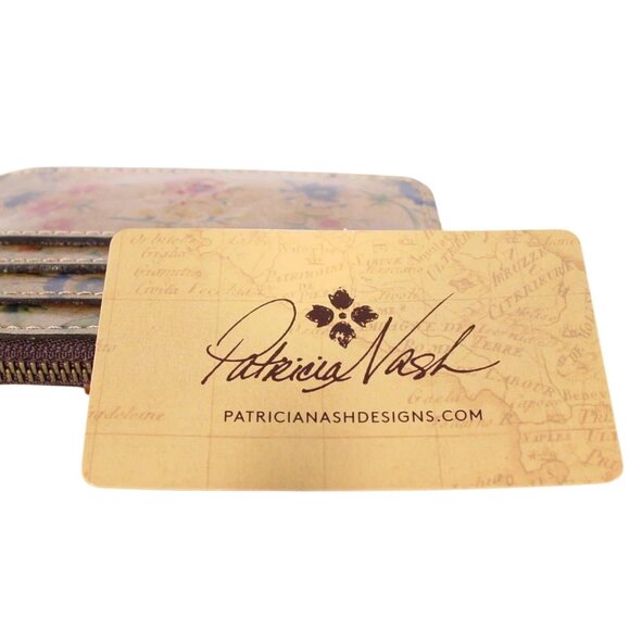 PATRICIA NASH Cassis Prairie Rose Leather Organizer Card Wallet - $49 - Picture 7 of 7